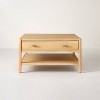 Grooved Wood Square Accent Side Table with Drawer - Natural - Hearth &  Hand™ with Magnolia