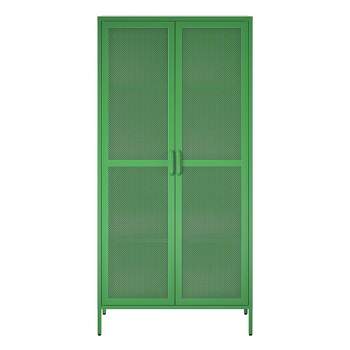 Channing Tall 2 Door Storage Cabinet Mesh Metal Locker - Novogratz