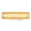Black Bow Jewelry 6mm 14K White or Yellow Gold Double Milgrain Edge Comfort Fit Band - 3 of 4