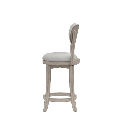 Aged Gray 36" Wood Swivel Counter Stool with Plush Seat