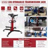 Hydraulic Transmission Jack, 1322 LBS Adjustable Telescoping, 33.8"-72.8" High Lift Transmission Jacks, Foot Pedal & 360° Swivel Wheels - 4 of 4