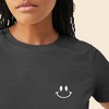 Dalix Smile Face Embroidered Soft Cotton Short Sleeve T Shirt Womens - 4 of 4