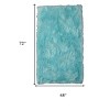 HomeRoots 4' X 6' Turquoise Faux Sheepskin Shag Washable Area Rug - 3 of 4