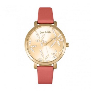 Sophie & Freda Key West Leather-Band Watch w//Swarovski Crystals - 1 of 4