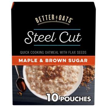 Better Oats Revolution! Steel Cut Oats Maple & Brown Sugar Oatmeal - 10ct