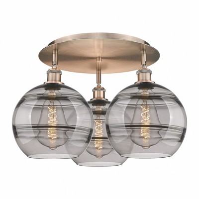 Rochester - 3 Light Flush Mount In Industrial Style-12.63 Inches Tall and 21.75 Inches Wide