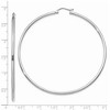 Black Bow Jewelry 2mm, 14k White Gold Classic Round Hoop Earrings, 65mm (2 1/2 Inch) - 3 of 4