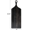 Storied Home Tall Acacia Wood Cheese and Cutting Board with Round Opening on Handle, Black - 2 of 4