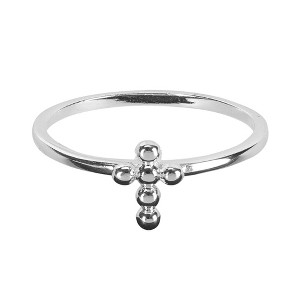 Dicksons 35-8376 Ball Cross Silver Plated Metal Women's Fashion Ring, Size 6 - 1 of 1