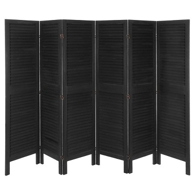 5 1/2 ft. Tall Modern Venetian Room Divider - Black (6 Panels)