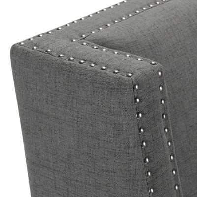 Gray Transitional Accent Chair with Nailhead Trim