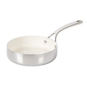Bloomhouse 8 Inch Triply Stainless Steel Fry Pan w/ Non-Stick Non-Toxic Pro Ceramic Interior Frying Pan - 1 of 4