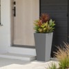 Wooakway 2-Piece Indoor Outdoor Geometric Metal Planter Pot Planter Box Patio Garden Bed Gray - 2 of 4