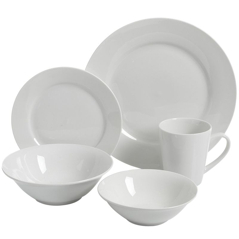 Gibson Home Noble Court 30 Piece Ceramic Dinnerware Set in White, 3 of 7
