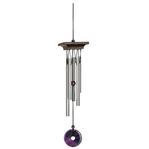 Woodstock Wind Chimes For Outside, Garden Décor, Outdoor & Patio Décor, Woodstock Amethyst Chime Silver Wind Chimes - image 1 of 4