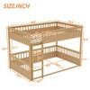 Twin XL/Full XL/Queen Over Queen Bunk Bed with Ladder and Guardrails, Convertible into Two Separate Beds, White/Natural - ModernLuxe - 4 of 4