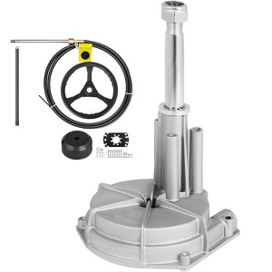 VEVOR Outboard Steering System 14' Outboard Steering Kit 14 Feet Boat Steering Cable with 13" Wheel Durable Marine, Black & Gray - 1 of 4