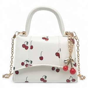 Willow & Ruby Girls' Cherry Print Mini Top Handle Crossbody Bag with Charm for Kids - 1 of 4