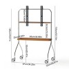 Adjustable Rolling TV Stand with Shelf and Wheels for 43-70 Inch TVs,Metal Wood Movable TV Stand-Baofuwish - 4 of 4