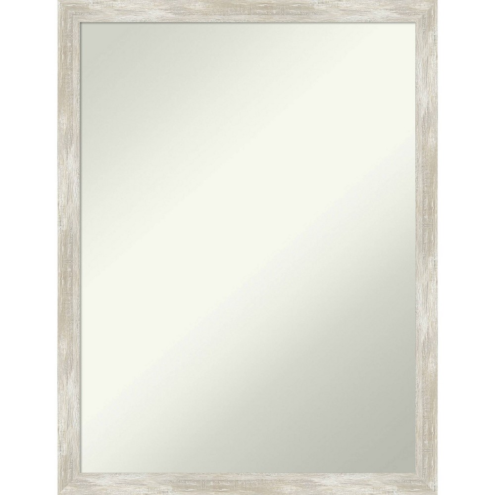 Photos - Wall Mirror 20" x 26" Non-Beveled Crackled Narrow Bathroom  Metallic Silver