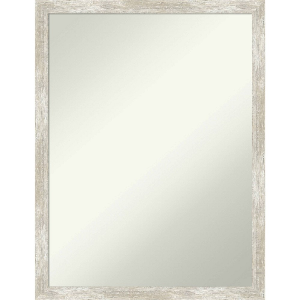 Photos - Wardrobe 20" x 26" Non-Beveled Crackled Narrow Bathroom Wall Mirror Metallic Silver - Amanti Art: Polystyrene Frame, Wall Mounted