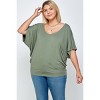 Slickblue Women's Knit Top, Flowy Fit, Short Sleeve Tee, Effortless Casual Style, Olive, 1XL - 2 of 4