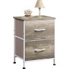 2 Drawer Nightstand for Bedroom, Small Bedside Furniture, Night Stand, End Table with Fabric Bins for Bedroom, Closet, Entryway - 2 of 4