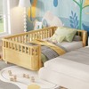 Aortzio Twin Size Solid Wooden Platform Bed,Floor Bed with Safety Rails - 3 of 4