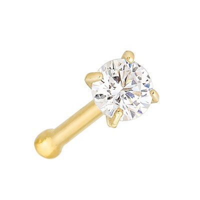 Jewelry Avalanche 1.5mm-3mm CZ Solid 22G 14K Gold Nose Bone Nose Stud