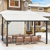 CLIHOME 12 ft. x 10 ft. Aluminum Sloped Roof Patio Cover Pergola with Retractable Polycarbonate Canopy for Outdoor Patio Shelter - 2 of 4