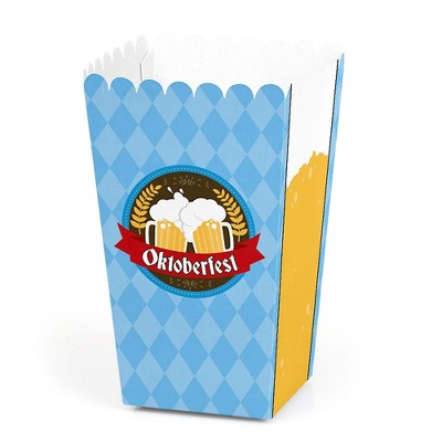 Big Dot of Happiness Oktoberfest - Beer Festival Favor Popcorn Treat Boxes - Set of 12