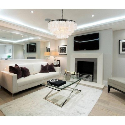 Selene Black 4-Light Pendant with Brass Accents