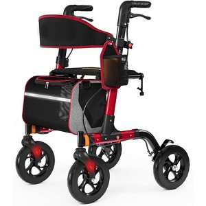 SEVOBAL Walkers for Seniors, Rollator Walker with Seat, Lightweight Aluminum Frame Rollator Walkers for Seniors, Red, 21.3"*27.9"*37" - 1 of 4
