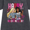 Girls' - Barbie - Happy Valentine's Day Graphic Short Sleeve Fleece Dress - 2 of 3