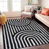 World Rug Gallery Abstract Arch Shag Rug – Medium Pile, Durable & Easy to Clean – Anthracite Dark Gray - 2 of 4