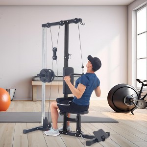 Down Machine - Wall-Mounted Cable Workout Machine 400Lbs Weight Capacity, Dual Pulley System, 20 Height Adjustments for Full Body - 1 of 4