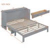 Foldable Queen Size Murphy Bed with Rattan Doors,Cabinet Bed with USB Port and Drawers for Small Spaces-The Pop Home - 4 of 4