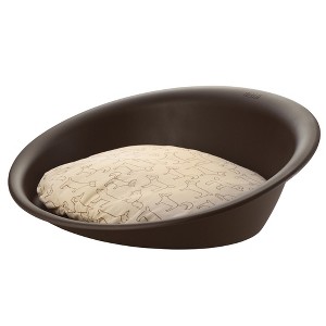 Small 16.5 x 12.6 x 2.2" Oval Pet Bed, Brown - 1 of 4