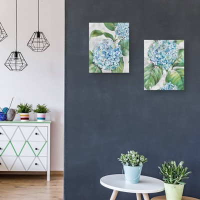Set of 2 Hydrangea Portraits Canvas Art Prints