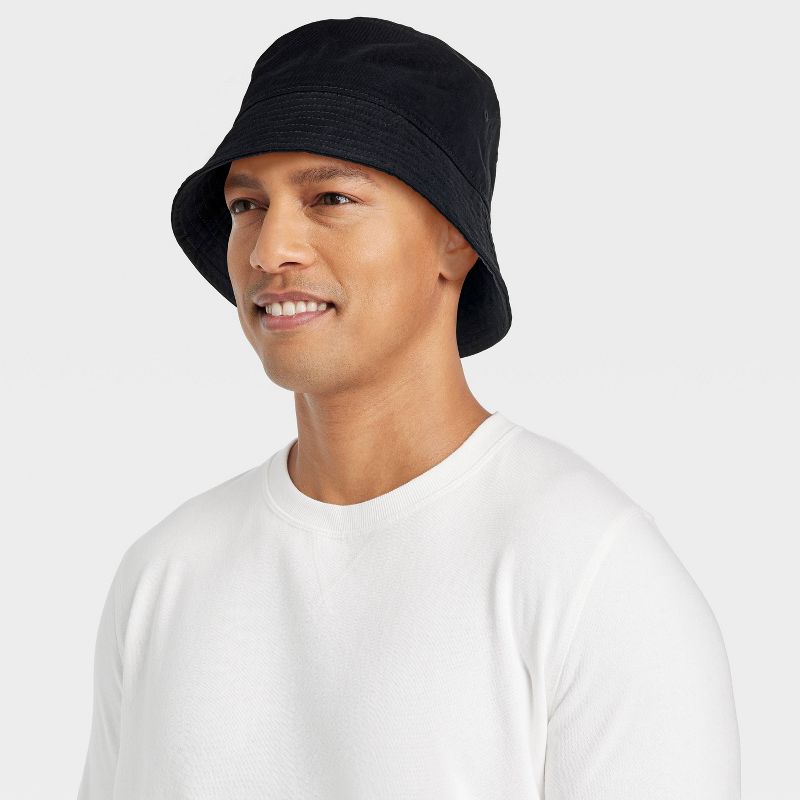 Men's Cotton Bucket Hat - Goodfellow & Co™ Black, 3 of 6