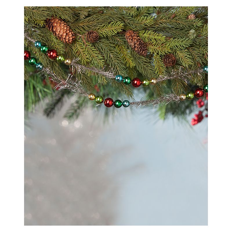 72.0 Inch Merry & Bright Garland Beads Tinsel Tree Garlands, 2 of 4
