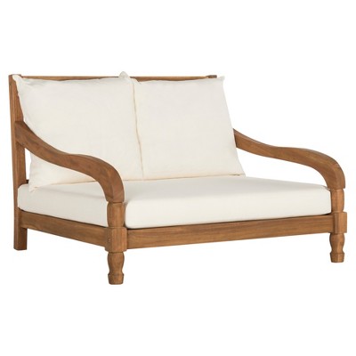 Pomona Lounger - Teak Brown / Beige - Safavieh