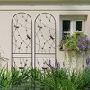 MAYEERTY 4 Pack Metal Garden Trellis 86.7 x 19.7 Inch Rustproof Climbing Plants Support Dragonfly Deco Black Outdoor Flower - 2 of 4