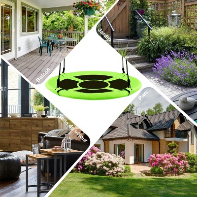 Green 40" Flying Saucer Tree Swing for Kids and Adults