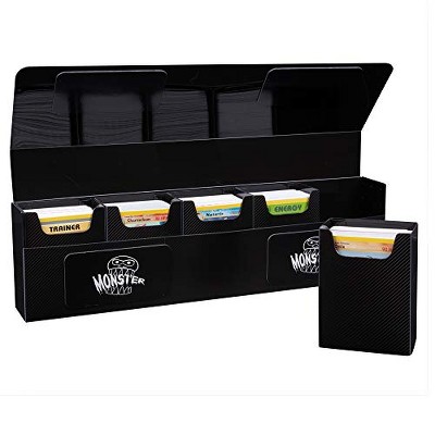 The Hydra 5 Compartment Riveted Deck Storage Box w Magnetic Closure- Card Case Holds Five Decks- Fits All Standard and Smaller Size MTG and TCGs - Black