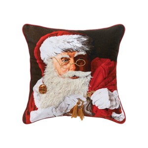 C&F Home 18" x 18" Santa Claus With Toys Printed and Embroidered Christmas Throw Pillow - 1 of 4