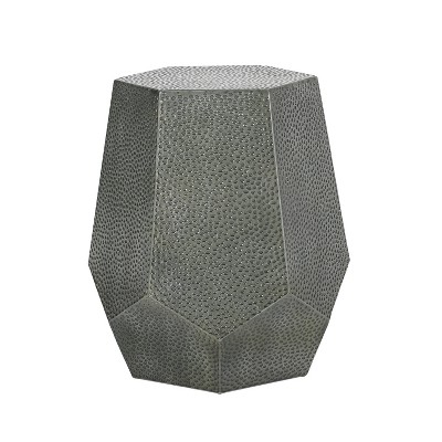 Pamsha Modern Hammered Iron Geometric Brushed Antique Side Table - Christopher Knight Home
