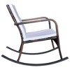 vidaXL Outdoor Rocking Chair Brown Poly Rattan - 3 of 4