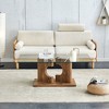 NicBex Modern 47.2" Rectangle Coffee Table with Tempered Glass Top and Wood Pedestal for Living Room and Office - 3 of 4