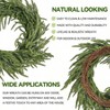 2 Pack Artificial Wreaths Front Door Norfolk Pine Cedar Greenery with Bows Real Holiday Decoration Indoor Outdoor No Assembly Needed - 3 of 4